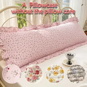1pc Floral Pillowcase, Quilted Edge Design, Thickened Comfort, Breathable, Suitable for All Seasons, Bedding Accessory