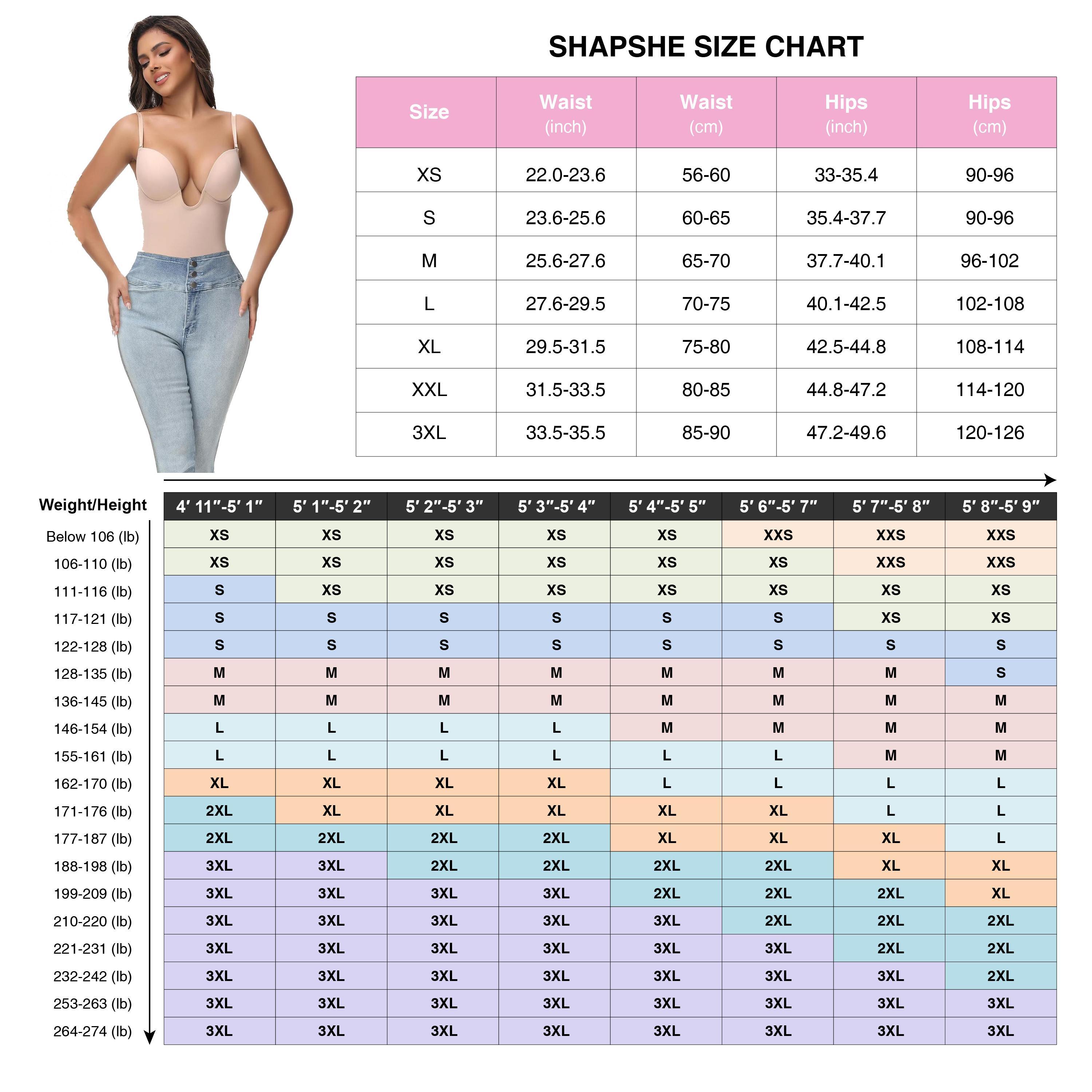 SHAPSHE Backless Plunge Seamless Shapewear Bodysuits Full Body Tummy Control Built In Bra with Plunge Low Back Body Shaper for Wedding Party
