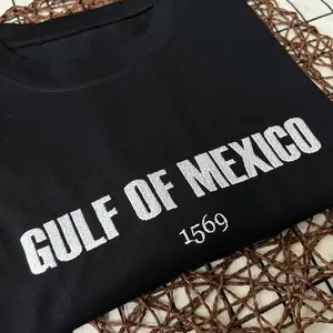 Gulf of Mexico 1569 Embroidered Sweatshirt, Embroidery American Gulf of Mexico Hoodie, Mexico Support Unisex Crewneck For Men Women, Map Lover