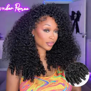 [3 in 1 Half Wig] STERLY 180% Density Burmese Curly Half Wig Human Hair Wig Afro Kinky Curly Wig for Women Wear Go Glueless Wigs Seamless Flip Headband Wig Beginner Friendly Wig Natural Drawstring Band Clip in Wig #Summervibes #tiktokshopmemorialday