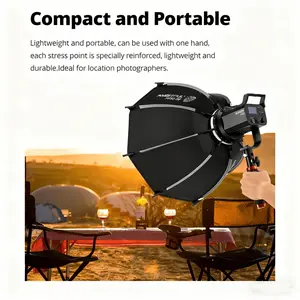 Quick Release Bowens Mount Softbox, Foldable Portable Diffuser with Honeycomb Grid, Studio Flash Strobe COB LED Video Light, Includes Carrying Bag