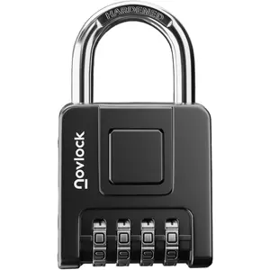 Heavy Duty Weatherproof 4-Digit Combination Security Padlock for Outdoor Indoor Lockers Gates Fences Sheds Storage 1-Pack Black
