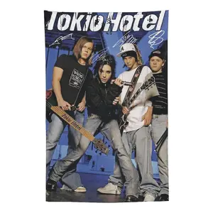Graphic Music Band Tokio Hotel Rock Fans Vintage 90s Wall Hanging Decor Tapestry Wall Flag