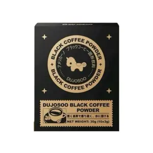DUJOSOO Black Coffee Powder – Premium Instant Arabica Coffee, Rich Aroma & Smooth Bold Flavor, Easy Brew Sachets – 30g (10×3g) –