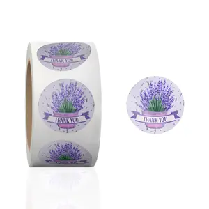 Lavender Thank You Stickers