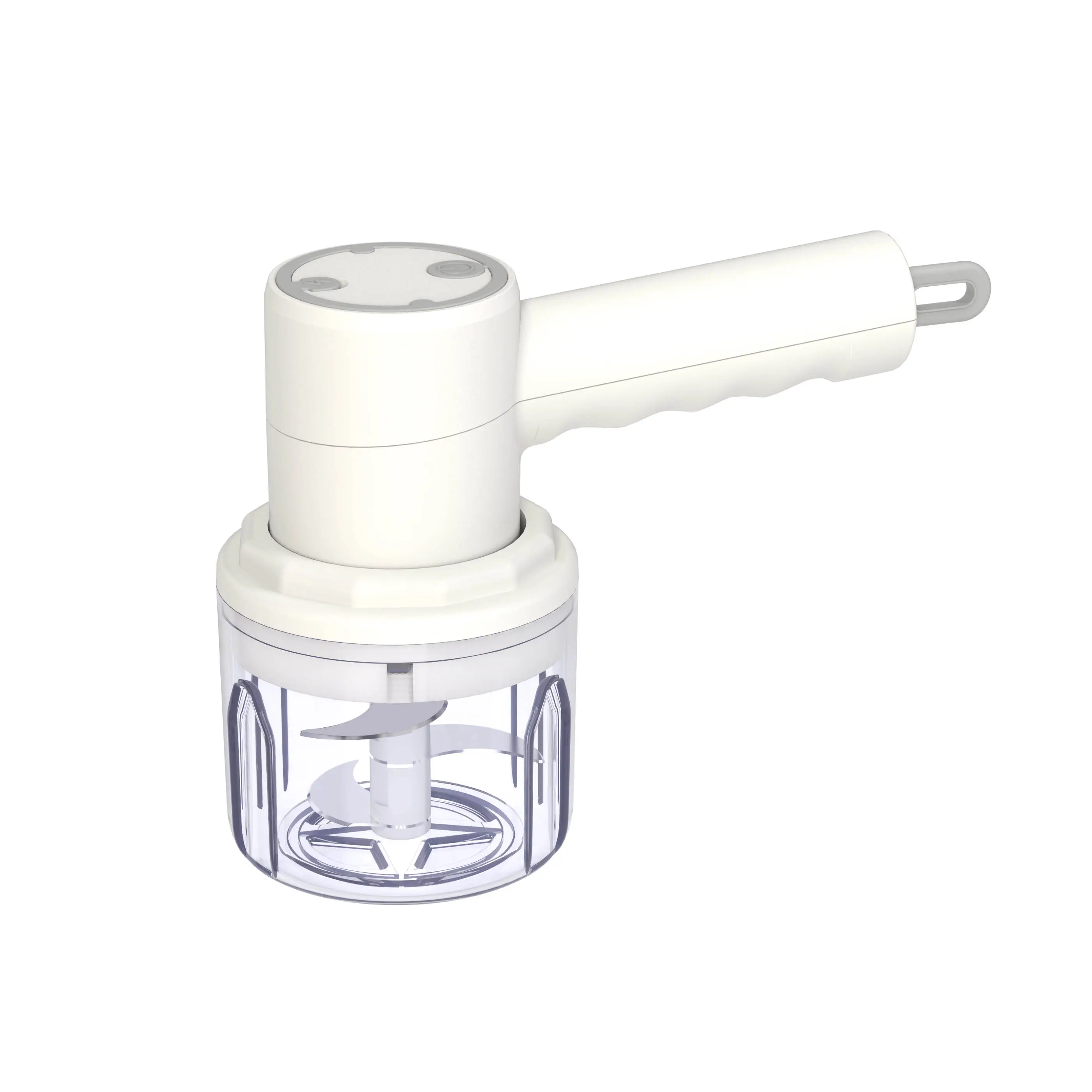 Electric Hand Mixer Blender 20 Watt Power 3 Mix Speed with Stainless Steel Blades, Handheld Stick Mixer Set with Egg Whisk Attachment Mixing Beaker -Free Food Chopper rechargeable with usb port.