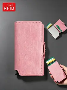 Pop-Up Credit Card Holder, Aluminum Metal Card Clips, Big Capacity Business Bank Cardholder, Fashion Leisure Wallet for Men Women