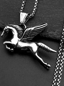 Retro Pegasus Pendant Necklace for Women Man Stainless Steel Silver Color Greek Mythology Chain Lucky Amulet Couple Gift
