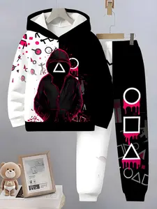 3D Full Print Game Set for Boys, Loose Hoodie and Sports Pants Two-Piece Set, Hoodies, Spring & Fall New Arrival, Casual Slim-Fit Long Sleeve, Sweatpants