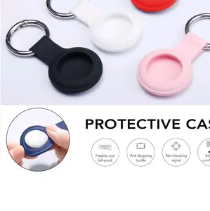 compatible with Air tag case keychain Air tag Holder silicon Air tags keys Ring cases tags chain Apple GPS item finders  Accessories 4 packs