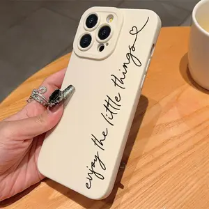 Minimalist English Letter Pattern Phone Case, 1 Count Anti-drop Phone Protector Cover, Phone Accessories Compatible with iPhone