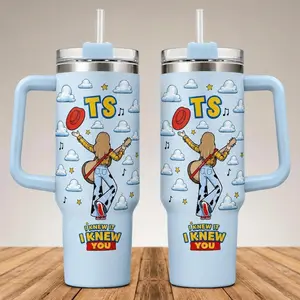 I Knew It Knew You Story Tumbler 20oz No Handle and 40oz With Handle, Cloud Summer Beach Stainless Steels Travel Mug, Gift For Music Fan