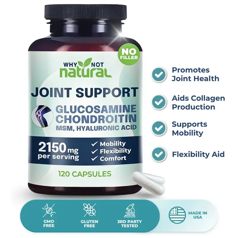 Why Not Natural Glucosamine Chondroitin MSM, Joint Support Supplement - Made in US