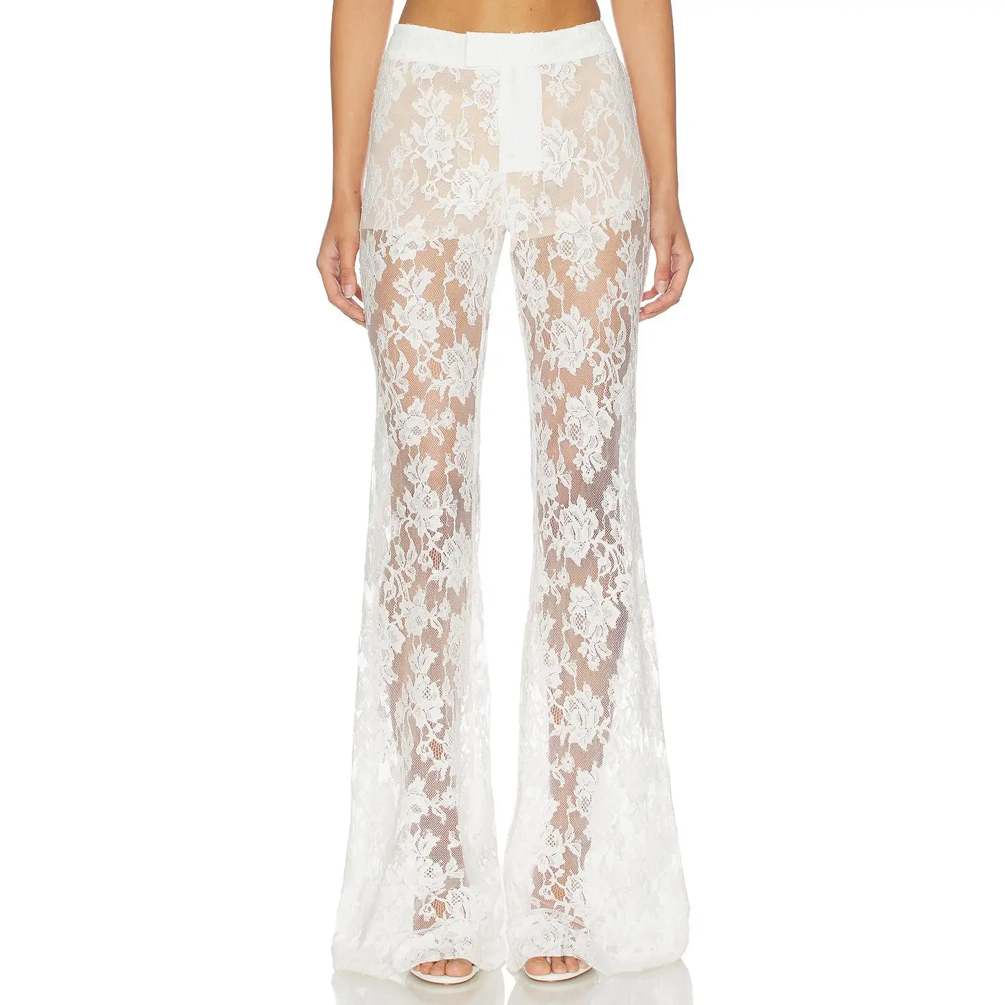 SAU LEE Saphina Lace Pant in White