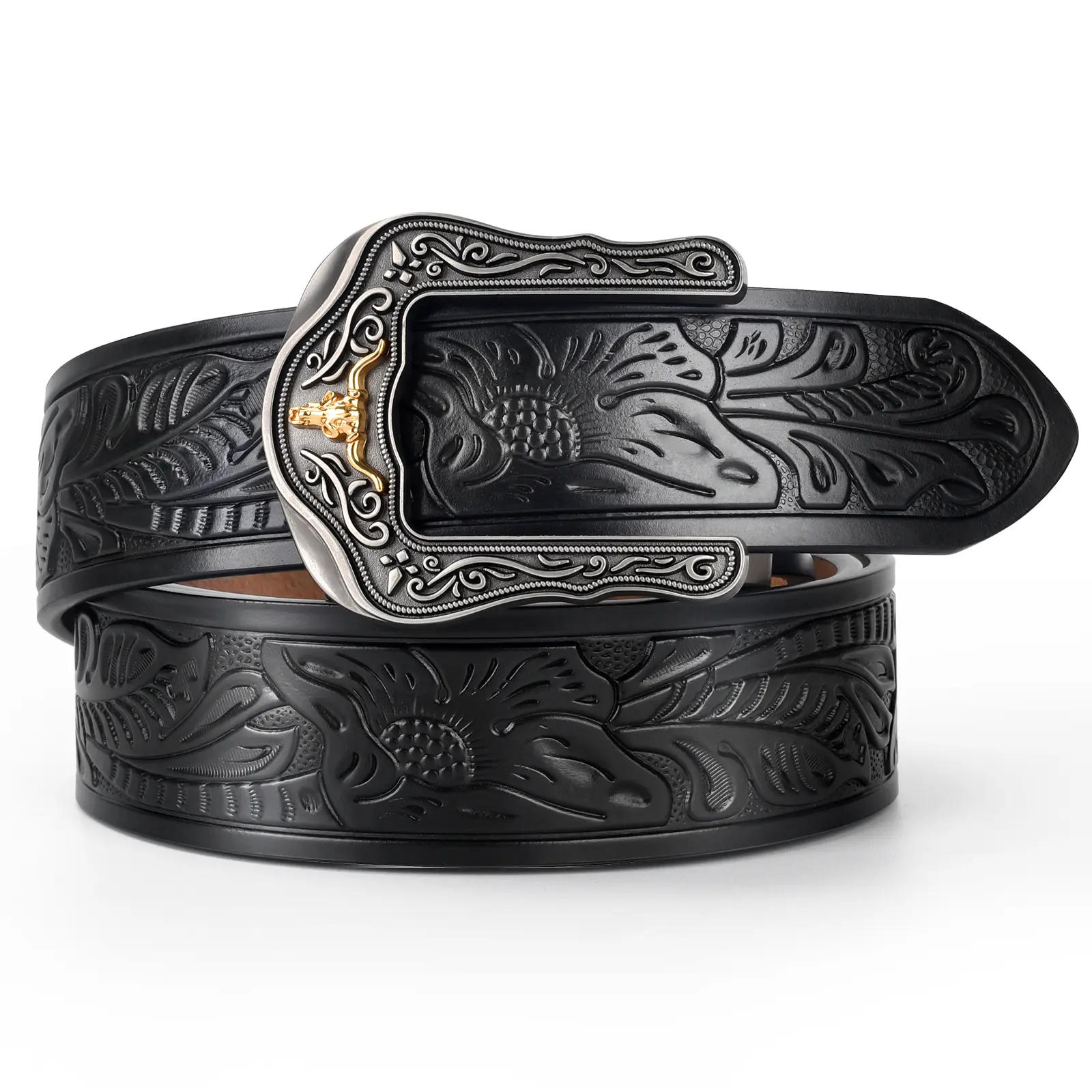 Western Leather Ratchet Belt for Men and Women Classic Design for Casual Wear and Jeans