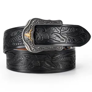 Western Leather Ratchet Belt for Men and Women Classic Design for Casual Wear and Jeans
