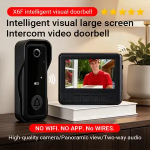 Wireless Video Doorbell Camera with Screen, No WiFi or App Needed, Night Vision, Two-Way Audio, Motion Detection, Battery Powered, Easy Installation, No Subscription, Summervibes, Fathersdaygift