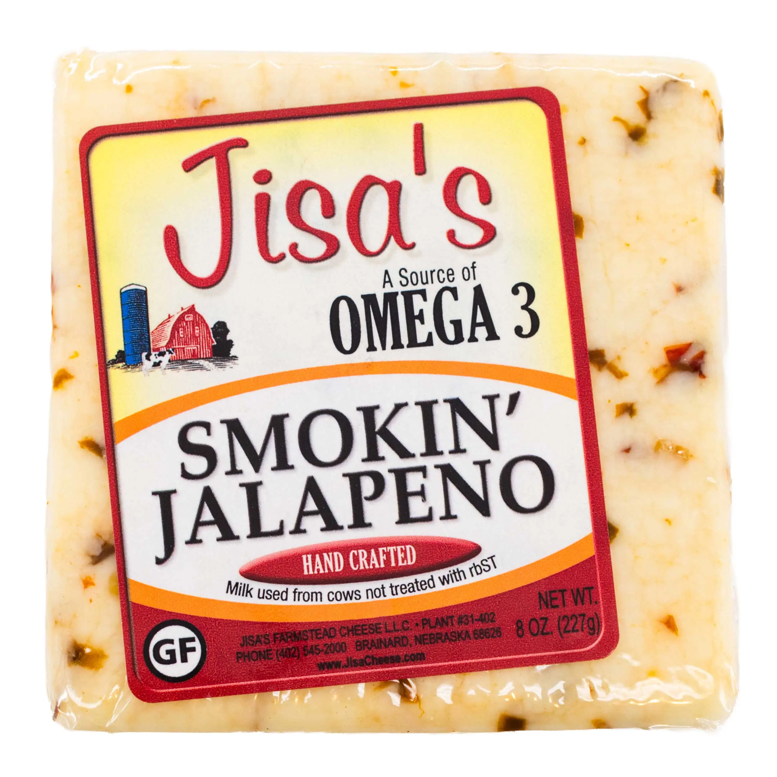 Smokin' Jalapeno Cheese Block | 8 oz | Jisa's Farmstead Cheese