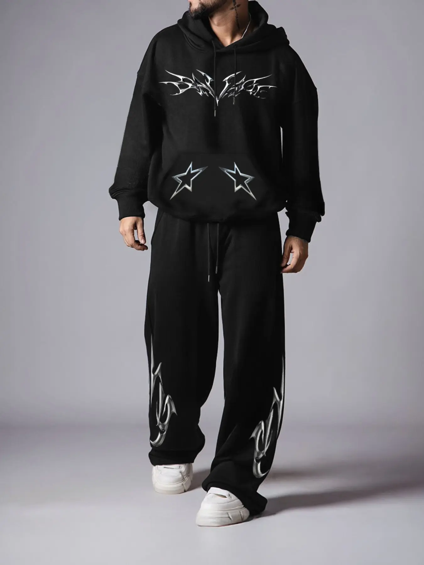 LGB Sweat suit SetUp FlarePants セットアップ Sweat suit with flames - TikTok Shop