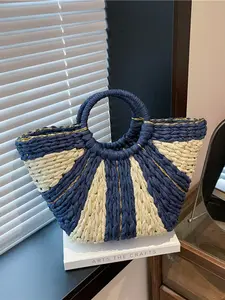 Large Capacity Boho Straw Bag, New Fashion Woven Handbag, Perfect Beach Vacation Basket, Ideal for Work Commute & Shopping, Fashionable Handbag