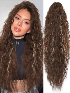 30 Inch Claw Clip Ponytail Extension, Long Wavy Curly Hairpiece, Fluffy Natural Synthetic Hair Pieces Clip on Ponytail for Women Daily Wear
