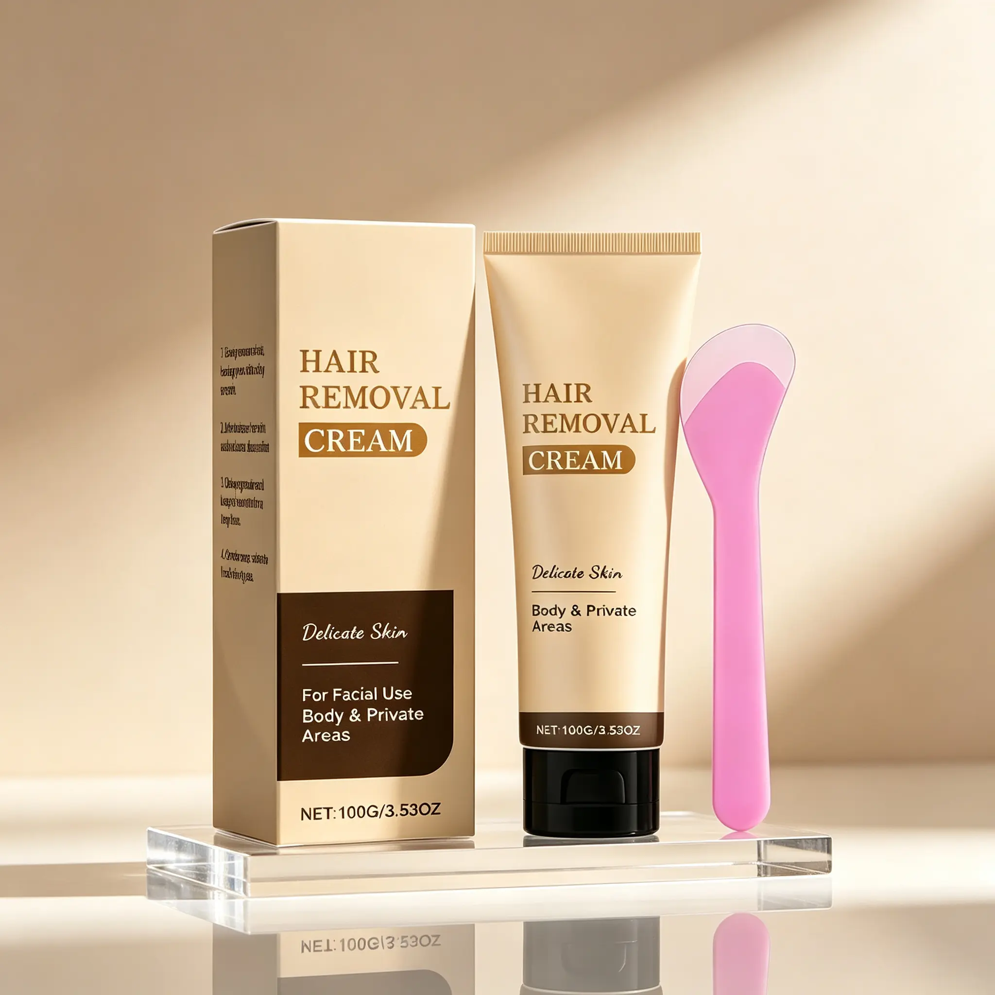 Gentle Hair Removal Cream – Smooth, Effective Formula for Face & Body That Removes Unwanted Hair While Nourishing Skin | Fast-Acting, Moisturizing Cream for Silky, Stubble-Free Results | 100g