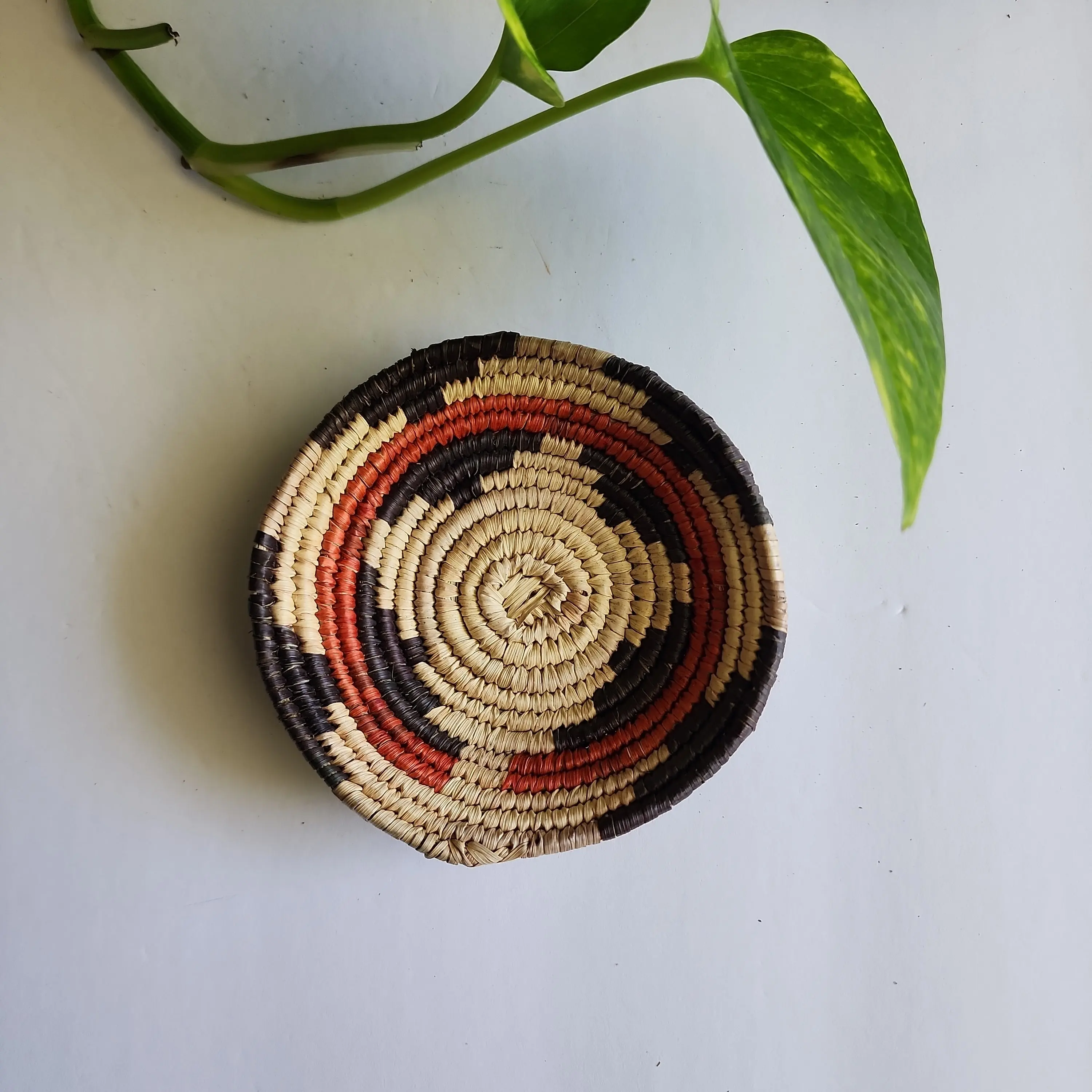 Southwest Handwoven Trinket Basket | 3-4 Inches | Authentic Native American Craftsmanship