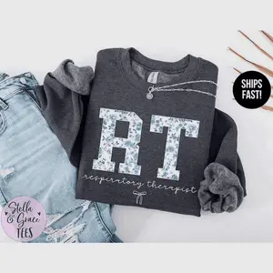 Respiratory Therapist Sweatshirt Or T-Shirt Blue Toile Rt Shirt Respiratory Therapy Tee Rt Tshirt Shirt Unisex Cotton Sw Hoodied Everyday Cotton Hoodies