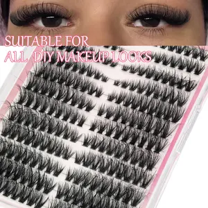 12 Rows/216pcs Natural False Eyelashes, Fluffy Elegant Lash Strips, 60D Curl, DIY Makeup, Beginner Friendly, Volume Effect, Eye Enhancer
