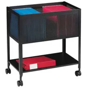 212 MAIN Steel Mesh Rollaway Open Top File Rack Organizer - Mesh Desk Accessory, Table Storage Solution, Letter Size Folder Holder, 12.50in x 25in x 28.25in, Black, Mesh Desk Organizer