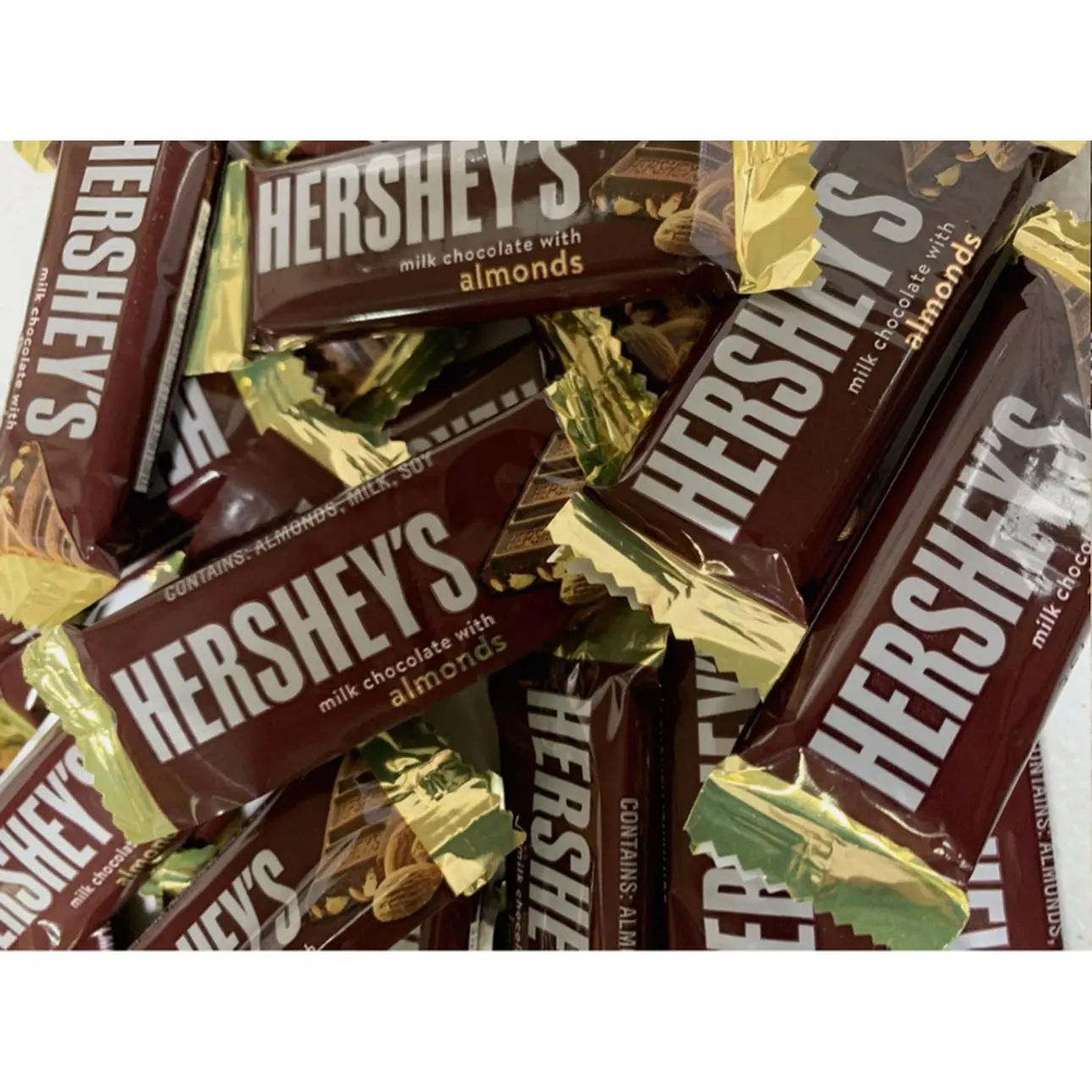 Hershey's Milk Chocolate with Almonds Snack Size Bars By The Pound 1-25 Pounds