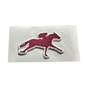 Maroon Race Horse Embroidered Hat Patch