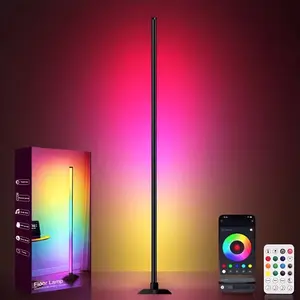 Smart RGB LED Corner Floor Lamp, 16 Million Colors, Remote & APP Control, Music Sync, Living Room Light, Father's Day Gift, Birthday Gift