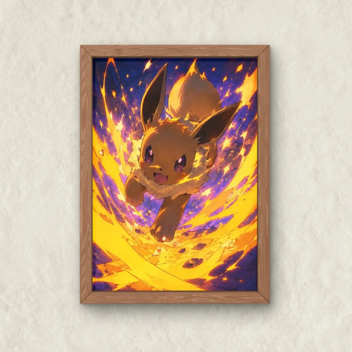 Eevee Poke Poster, Eeveelutions Vinyl Peeker Sticker, Wall Art Japanese Style Anime, Unframed Wall Art, Home Decor