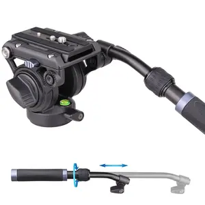 ARTCISE FH6 Video Fluid Head Drag Pan Panoramic Tripod Head with 3/8" and 1/4" Mounting Screw for Canon Nikon Sony Olympus Panasonic DSLR Camera Camcorders Monopod Max Load 17.6lbs/8kg