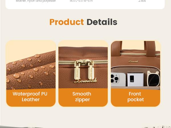 LOVEVOOK Insulated Lunch Bag for Women, PU leather Lunch Box with Shoulder Strap, Wide Opening Adult Large Lunch bags for Work Picnic Beach Family Camping Outdoor Teacher