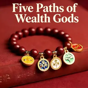 【Powerful Fortune Magnet】Cinnabar Five Wealth Gods Bracelet - Zodiac Year Protection, Evil Ward & Luck Boost - Unisex Lucky Charm| Unisex Birth Year Talisman, Gift for Couples & Friends,Perfect Family Gift | Money Attraction Bracelet