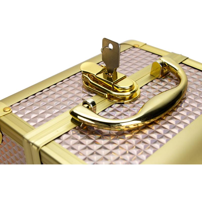 VER Beauty Makeup Train Case Organizer Storage Portable Travel Cosmetic 2 Pull Out Trays with Mirror