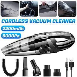 6000Pa Cordless Handheld Vacuum – Lightweight, Low-Noise & High Suction | Portable Cleaner for Home, Office & Car – 1.2L Capacity, Easy Empty Dustbin, 30-Min Run Time