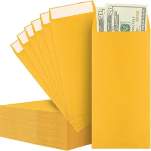 Golden kraft paper self-adhesive envelope bag-saliva glue separation-paper envelope-office-business-friends and lovers exchange-surprise