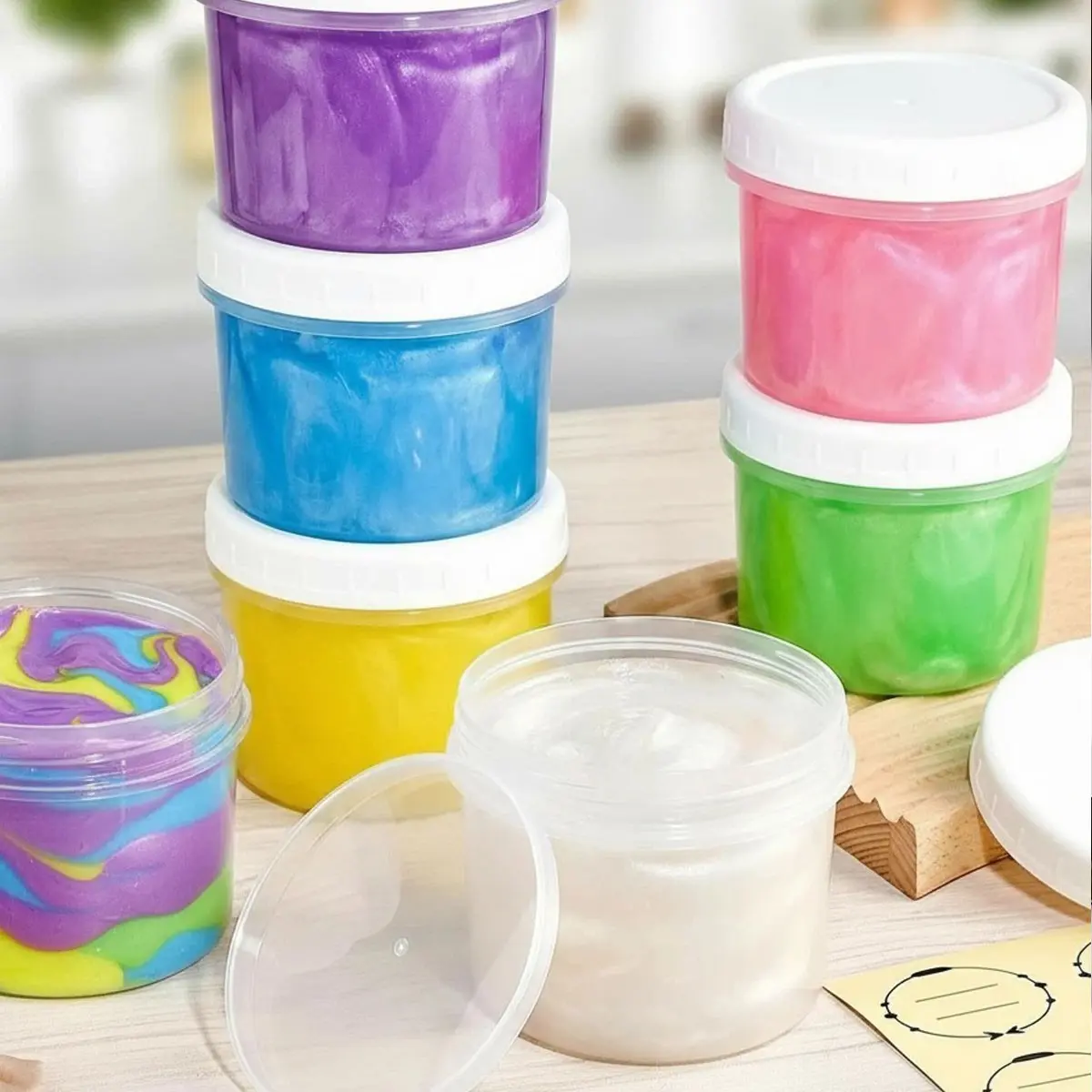 Portable Cream Container, 120ML/4oz Reusable PP Plastic, Lids Included, Ideal for Skincare & Cosmetics, Travel & Home Use, Reusable Containers