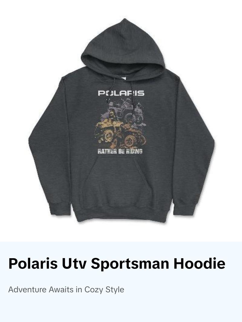 Polaris UTV Sportsman Hoodie - Classic Cotton Fleece Men's & Women's Pullover with Iconic Branding & Long Sleeve Comfort Tops Casual Graphic ATV Off Road Ready to Ride Adventure Dunes Mud Mountains Officially Licensed Gear for ATV Riders Menswear