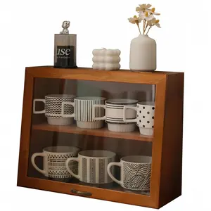 Vintage Style Wooden Display Box, Wood Farmhouse Drawer, 1 Count Storage Cabinet with Door, Home Organizer for Living Room Bedroom Kitchen Office Dormitory