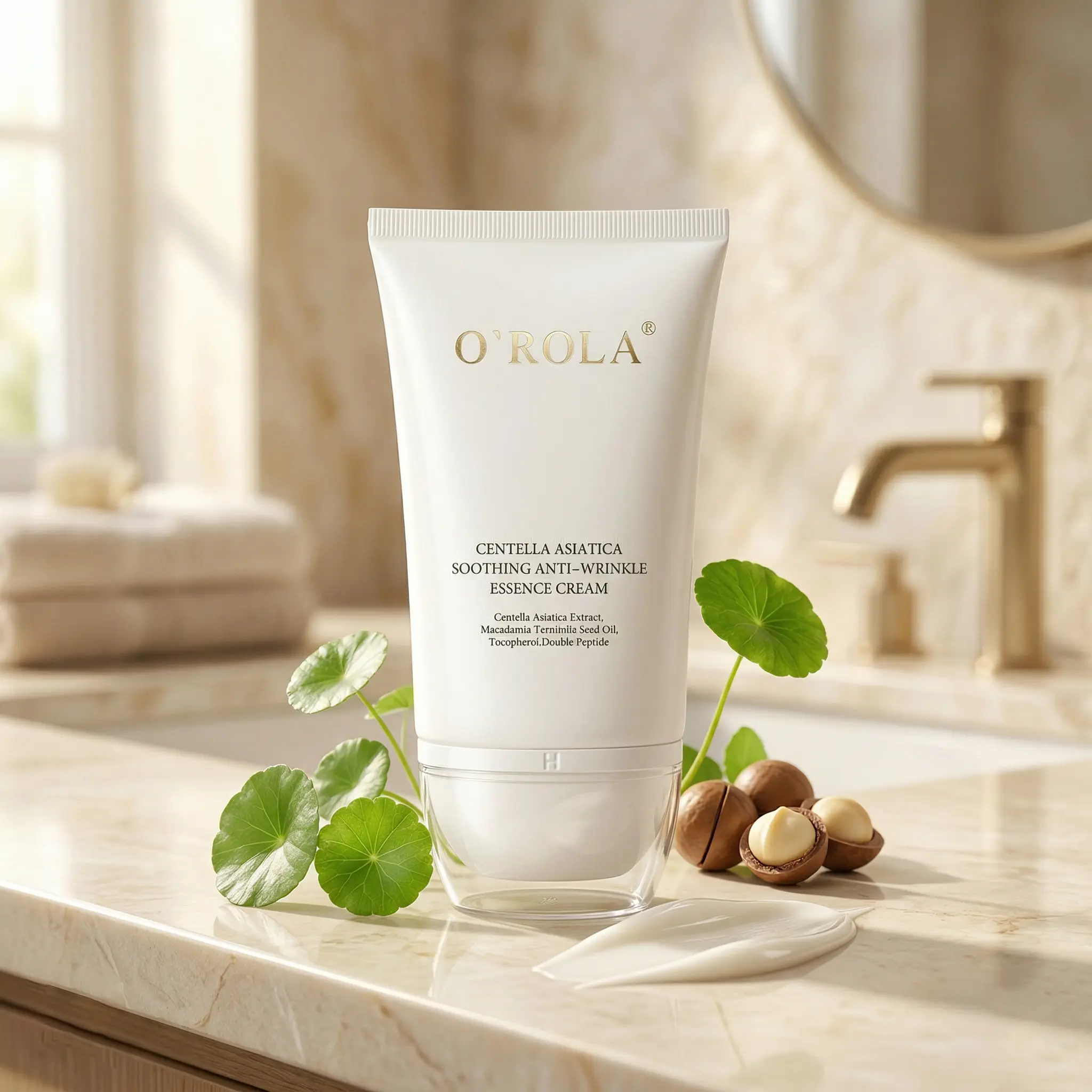 Centella Anti-Wrinkle Neck Cream with 3 Roller Applicator, Deep Moisturizing & Soothing Skin Care, Tighten Neck Area, Smooth Fine Lines, Gentle Formula for Sensitive Skin, Convenient Massage Design, Ideal Gift for Women Daily Beauty