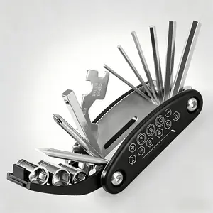 Professional Multi-Functional Foldable Socket Wrench Set, 16-In-1, Suitable for Bicycles, Cars, Home Repair, Durable and Compact