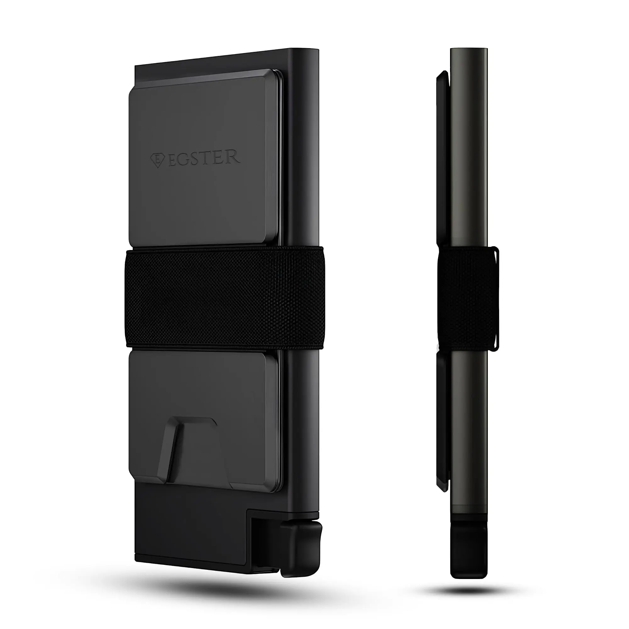 EGSTER Aluminum metal card holder Wallet for men | RFID Blocking thin wallet for men slim with Quick Card Access & Push Button l pop up wallet in Classic Black |Holds Up to 12 Cards