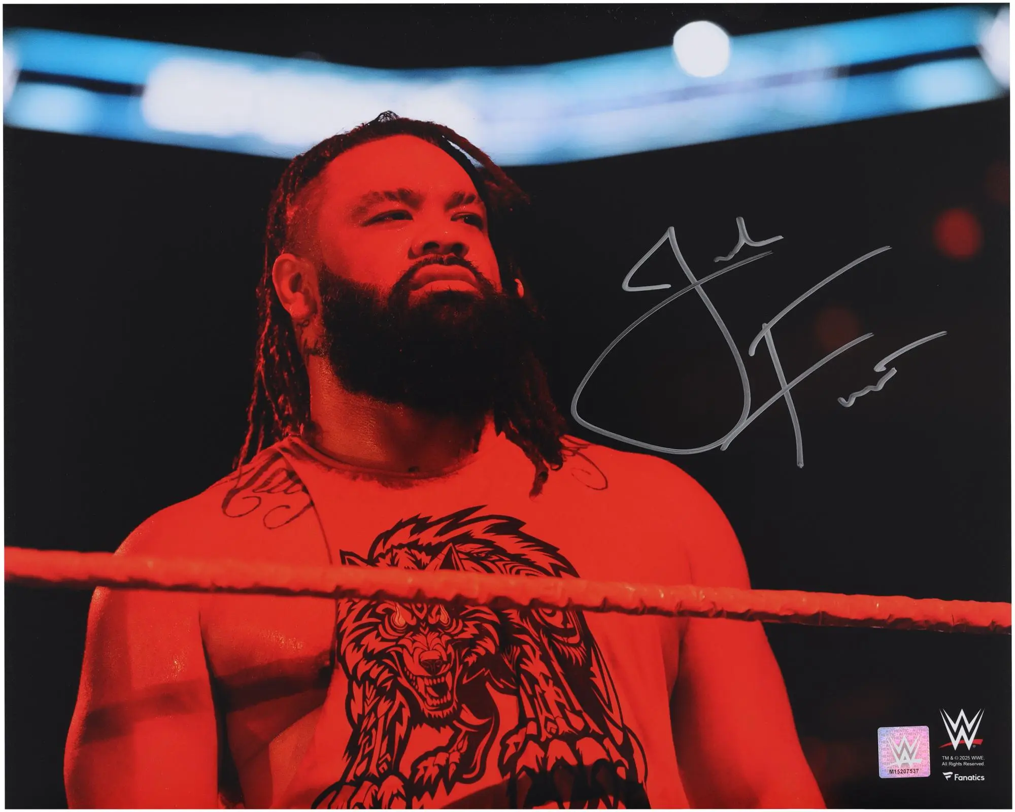 Jacob Fatu WWE Autographed 16" x 20" Standing In Ring Photograph - Fanatics Authentic Certified