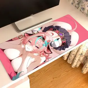 [Sale off up to 65%][Free Ship] Genshin Varesa Mouse Pad Tapetes de Mesa Teclado, Borracha Kawai, Tapete de Mesa Antiderrapante, XXL90x40cm