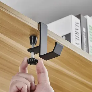 Adjustable Desktop Hook, Clip-On Headphone Stand, Ladies Bag Holder Armrest, Backpack Handbag Wallet Stand, Desk Storage, Hang Bags Keys Wallet Earphones