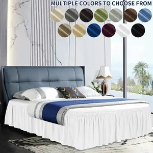 Easy-Going Bed Skirt for Twin Full Queen King Cal-King Size Bed, 14/18/22  Inch Tailored Drop, Fitted with Adjustable Elastic Belt, Convenient to Use Without Lift The Mattress